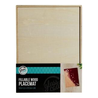 Glass Coat Wooden Fillable Placemat For Resin 30cm x 22.5cm