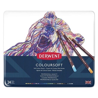Derwent Coloursoft Colouring Pencil Tin Of 24
