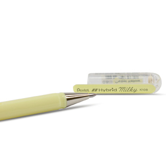 Pentel Hybrid Gel Grip Milky Pastel 0.8mm - Yellow