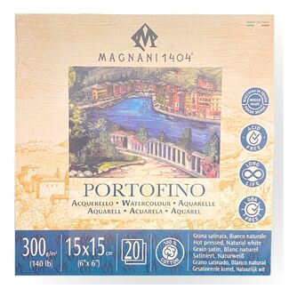 Magnani 1404 Portofino Watercolour Pad 300gsm 15x15cm 20 Sheet - Hot Pressed