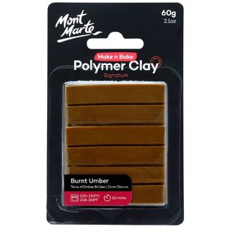Mont Marte Make N Bake Polymer Clay 60g - Burnt Umber