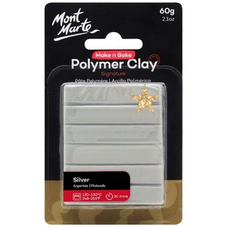 Mont Marte Make N Bake Polymer Clay 60g - Silver