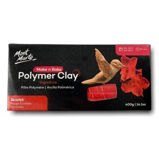 Mont Marte Make N Bake Polymer Clay 400g Block - Scarlet