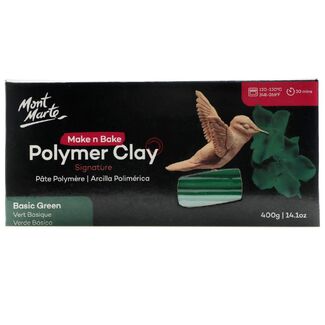 Mont Marte Make N Bake Polymer Clay 400g Block - Basic Green