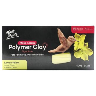 Mont Marte Make N Bake Polymer Clay 400g Block - Lemon Yellow
