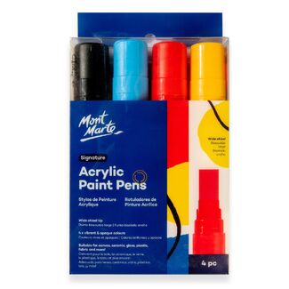 Mont Marte Acrylic Paint Pens Wide Chisel Tip 4pc