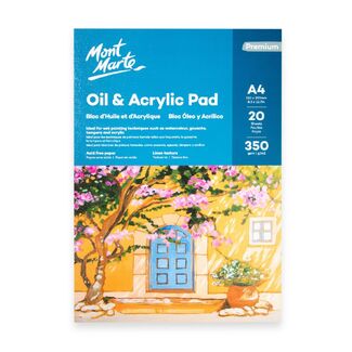 Mont Marte Oil & Acrylic Pad 350gsm A4 20 Sheets