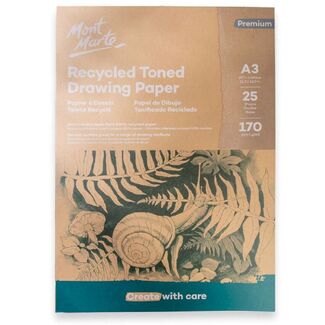 Mont Marte Recycled Toned Drawing Paper 170gsm A3 25 Sheets
