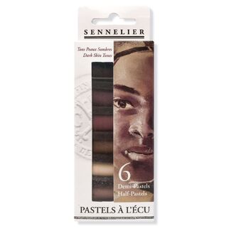 Sennelier Soft Pastel Half Stick 6pc Set - Dark Skin Tones