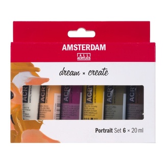 Amsterdam Acrylic Paint Set 6 x 20ml Tubes - Portrait Colours