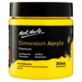 Mont Marte Dimension Acrylic Paint 250ml Pot - Pearl Yellow Mid