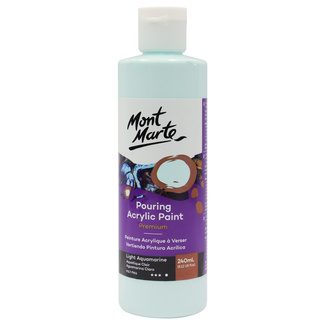 Mont Marte Acrylic Pouring Paint 240ml Bottle - Light Aquamarine