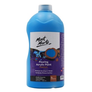 Mont Marte Acrylic Pouring Paint 1L Bottle - Phthalo Turquoise