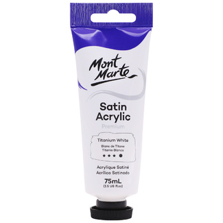 Mont Marte Satin Acrylic Paint 75ml Tube - Titanium White
