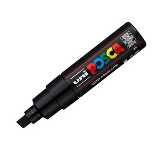 Uni Ball Posca Pen Bold Chisel Tip 8mm PC-8K - Black