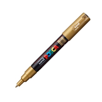 Uni Ball Posca Pen Extra Fine Bullet Tip 0.7mm PC-1M - Gold