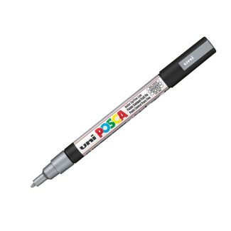 Uni Ball Posca Pen Fine Bullet Tip 1.3mm PC-3M - Silver