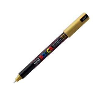 Uni Ball Posca Pen Ultra Fine Pin Tip 0.7mm PC-1MR - Gold