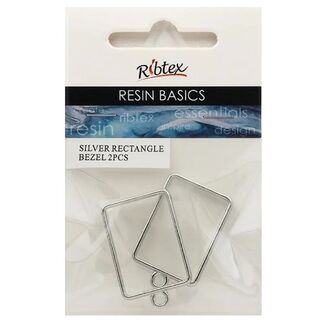 Ribtex UV Resin Bezel Frame Rectangle - Silver
