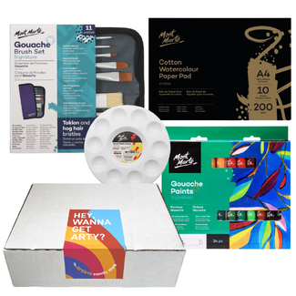 Gouache Starter Kit | Beginner Paint 37pc Set | Essential Painting Bundle