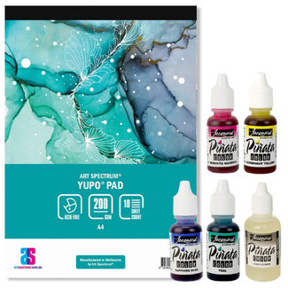 6pc Alcohol Ink Art Starter Set | Beginner Fluid Dye Kit | Inks Yupo Paper 