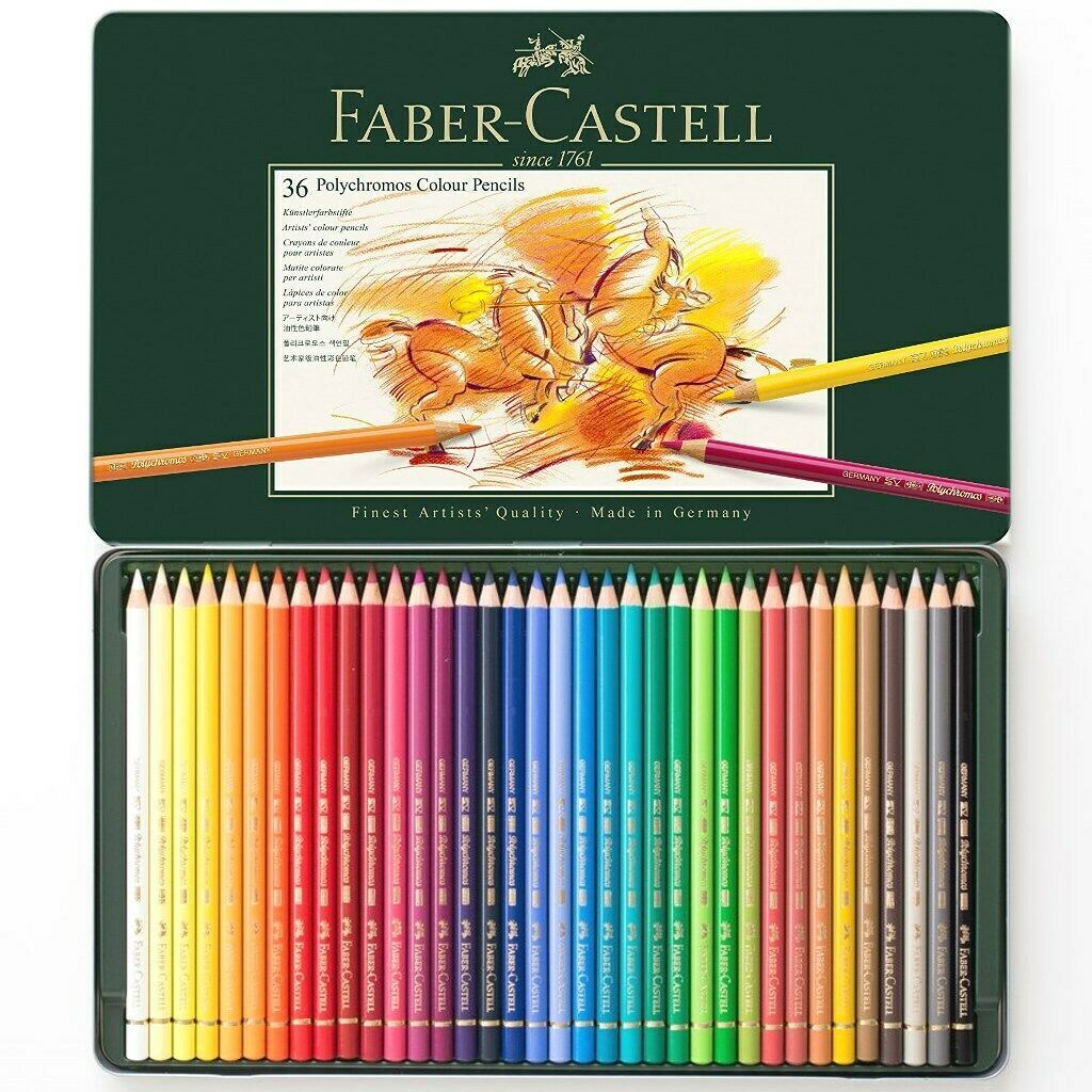 Faber Castell Polychromos Colour Pencil Tin Of 36 Artists pencils