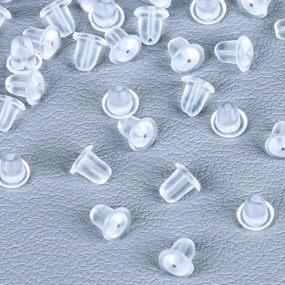 Silicone Earring Backs, Full Cover, 20PCS Clear Earring Backs