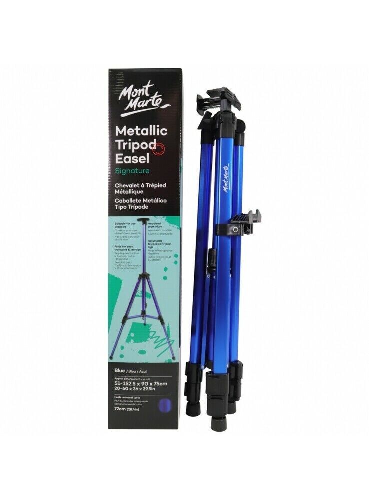 Mont Marte Signature Metallic Blue Tripod Easel