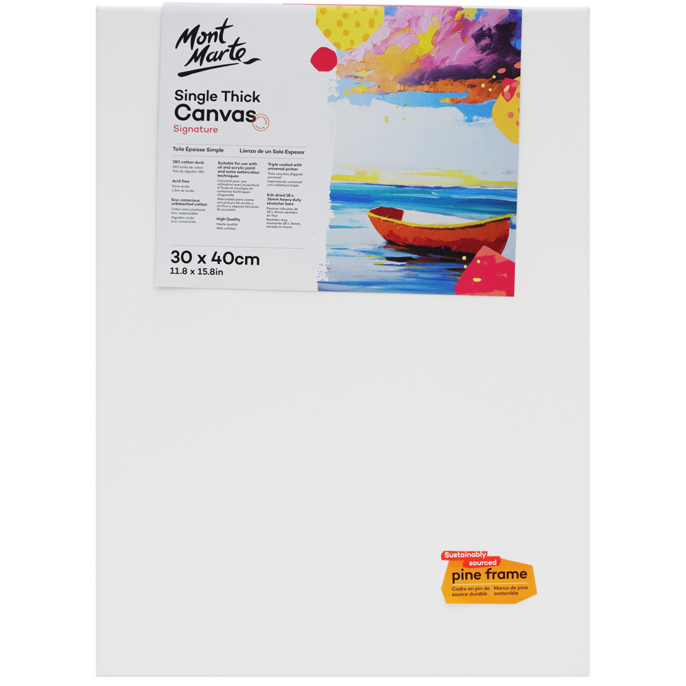 6x CSST3040 Mont Marte Studio Single Thick Canvas 30cm x 40cm