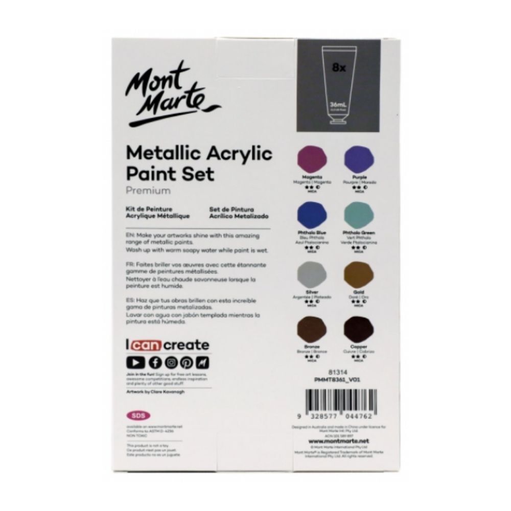 12pcs Mont Marte Signature Acrylic Paint Set - CraftsVillage™ MarketHUB