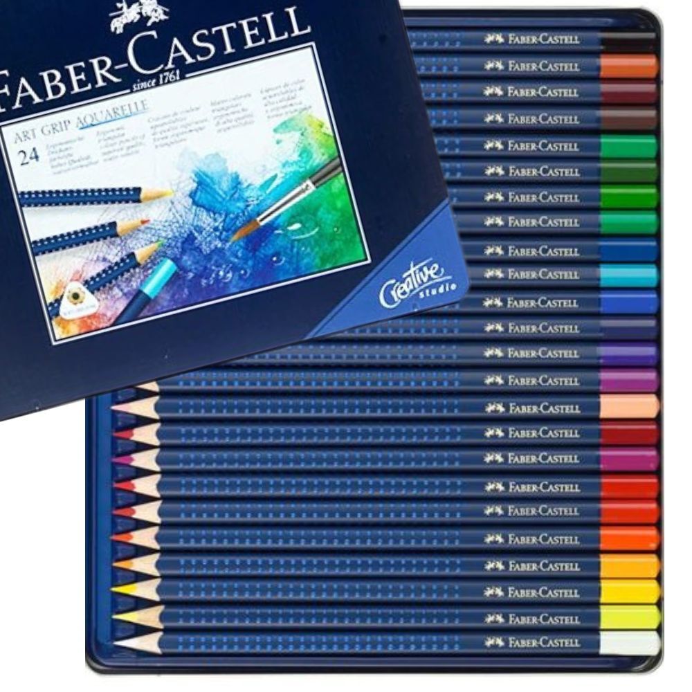 Faber-Castell Watercolour Pencil ART GRIP AQUARELLE (Tin of 36