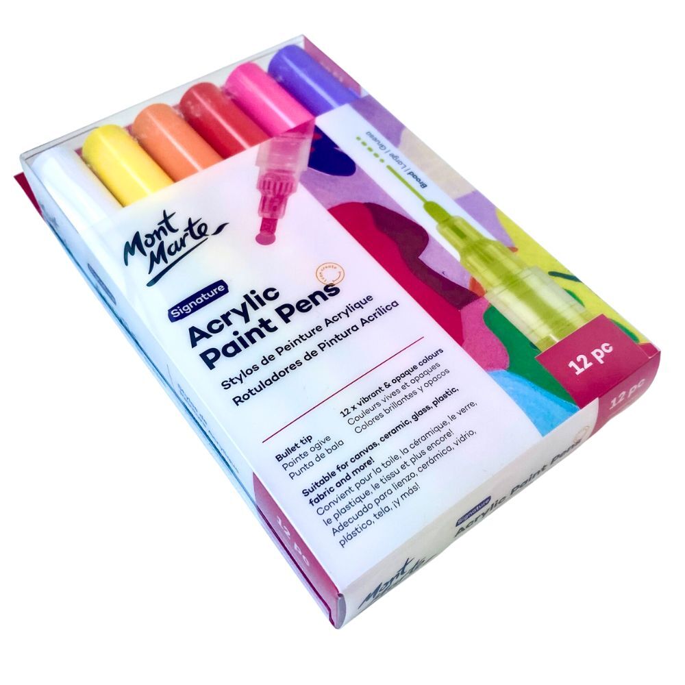 Mont Marte Paint Pens Dual Tip Fine/Broad 12pc