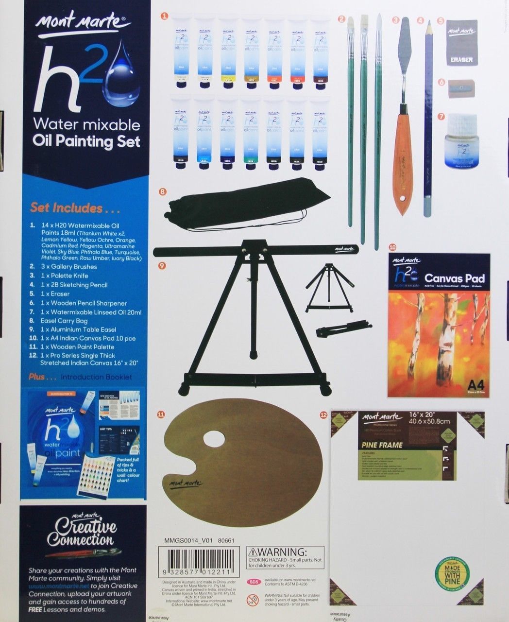 Mont Marte Paint Set H2O Water Mixable Oil Paint 27pc eBay