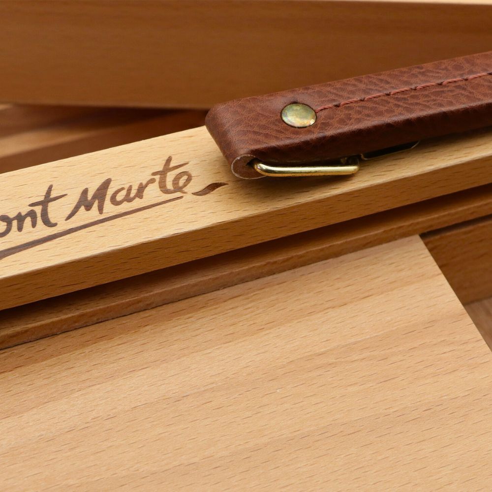 Mont Marte Multi-Purpose Wooden Art Box. 3 Layers of Storage for Organizing  Art Supplies. Features a Leather Carry Handle for Easy Transport