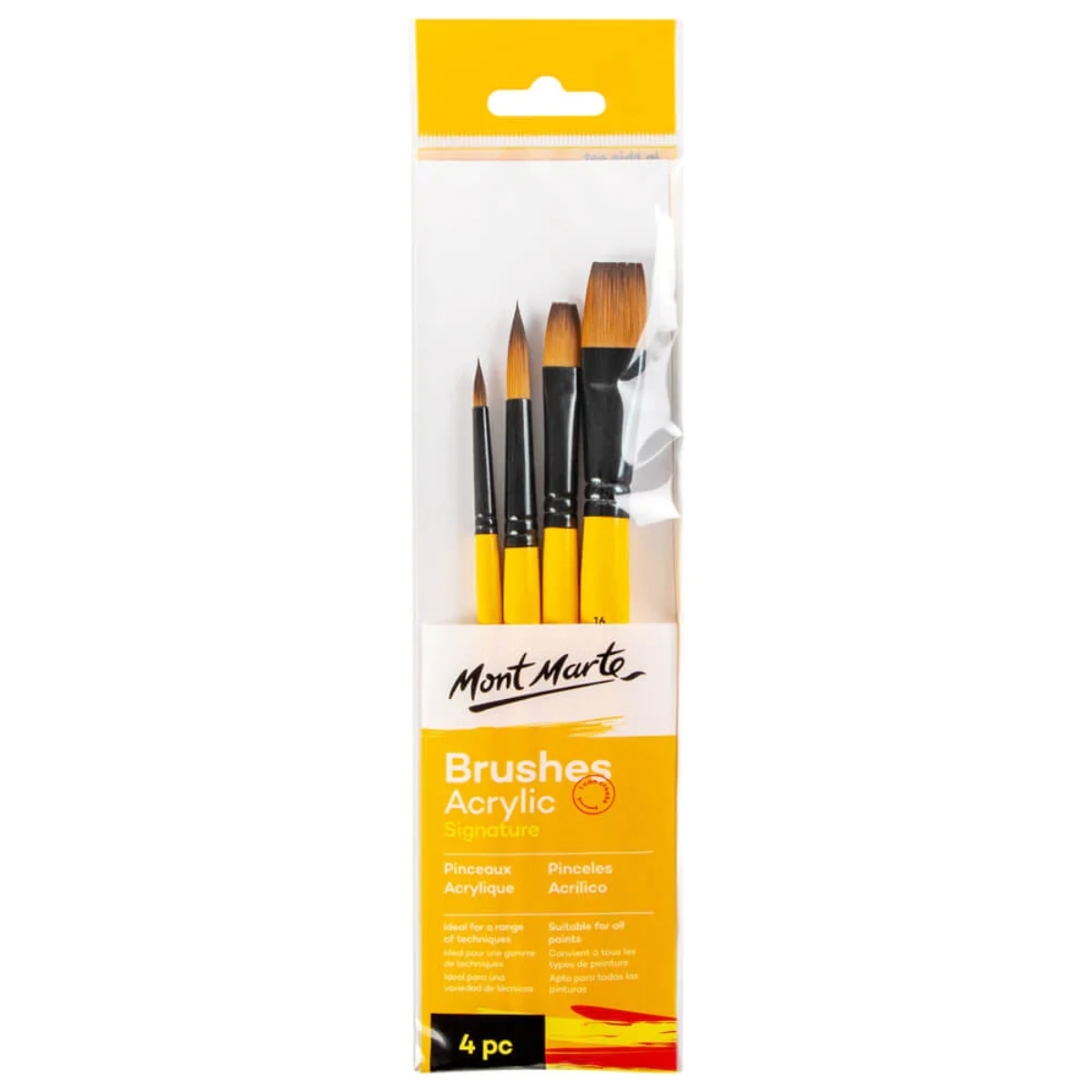 Mont Marte Gallery Series Paint Brush Set - Acrylic 4pc