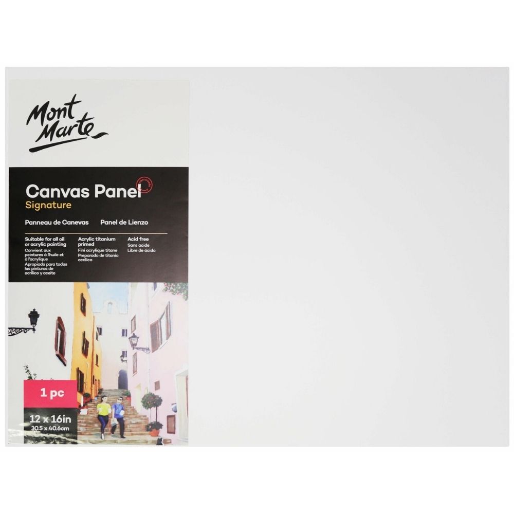 Lot de 6 12 X 16 inches Canvas Panel Great for Students to Professional Artists by Mont Marte Canvas Panel