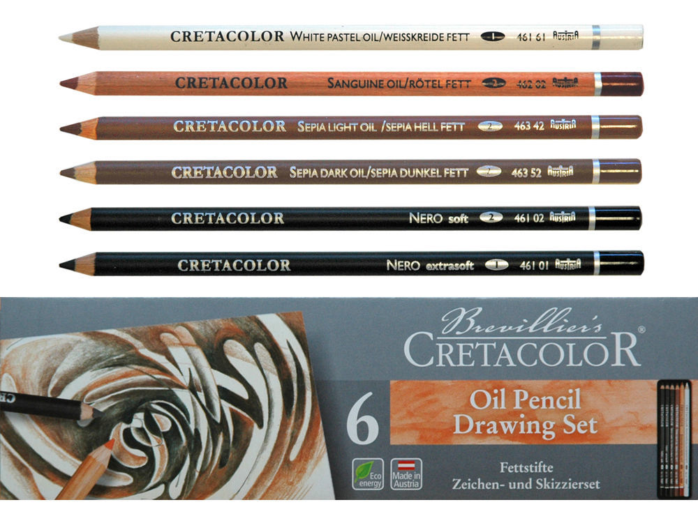 Cretacolor Oil Pencil Sketching Tin Set 6pc