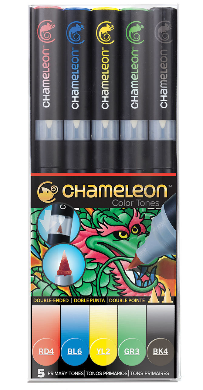 Chameleon Colour Tone Marker Set 5pc Primary Tones