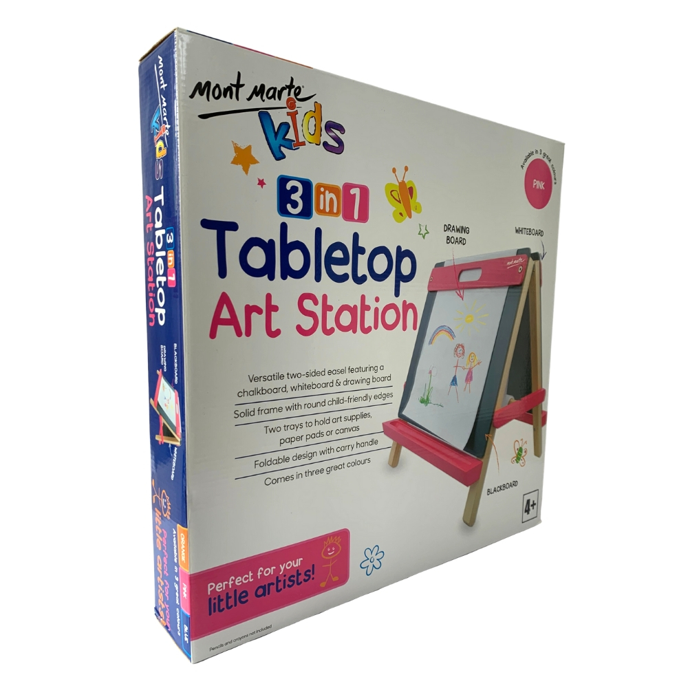 Mont Marte Kids Tabletop Art Station Easel Pink