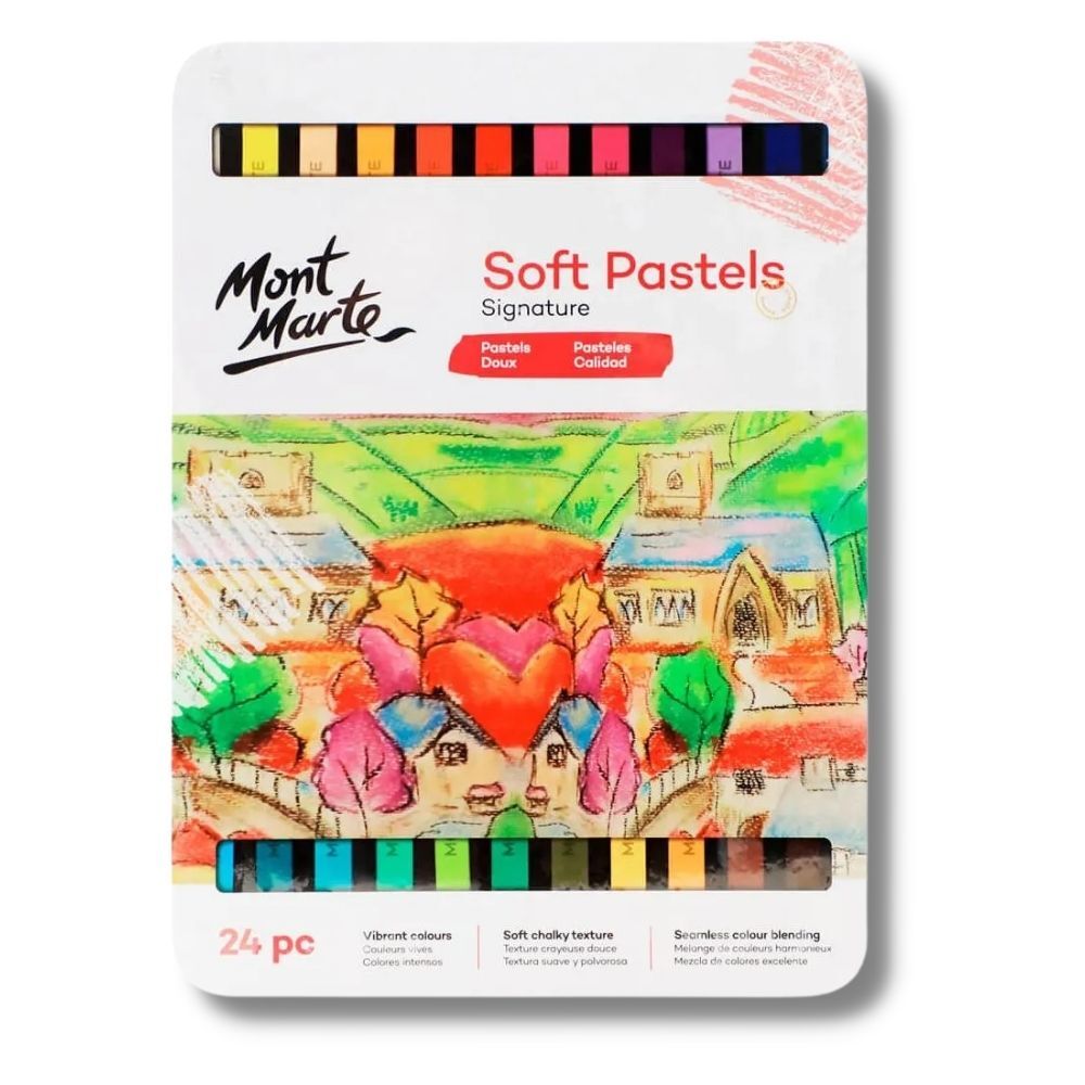 Mont Marte Premium Watersoluble Oil Pastels in Tin Box 24pc 