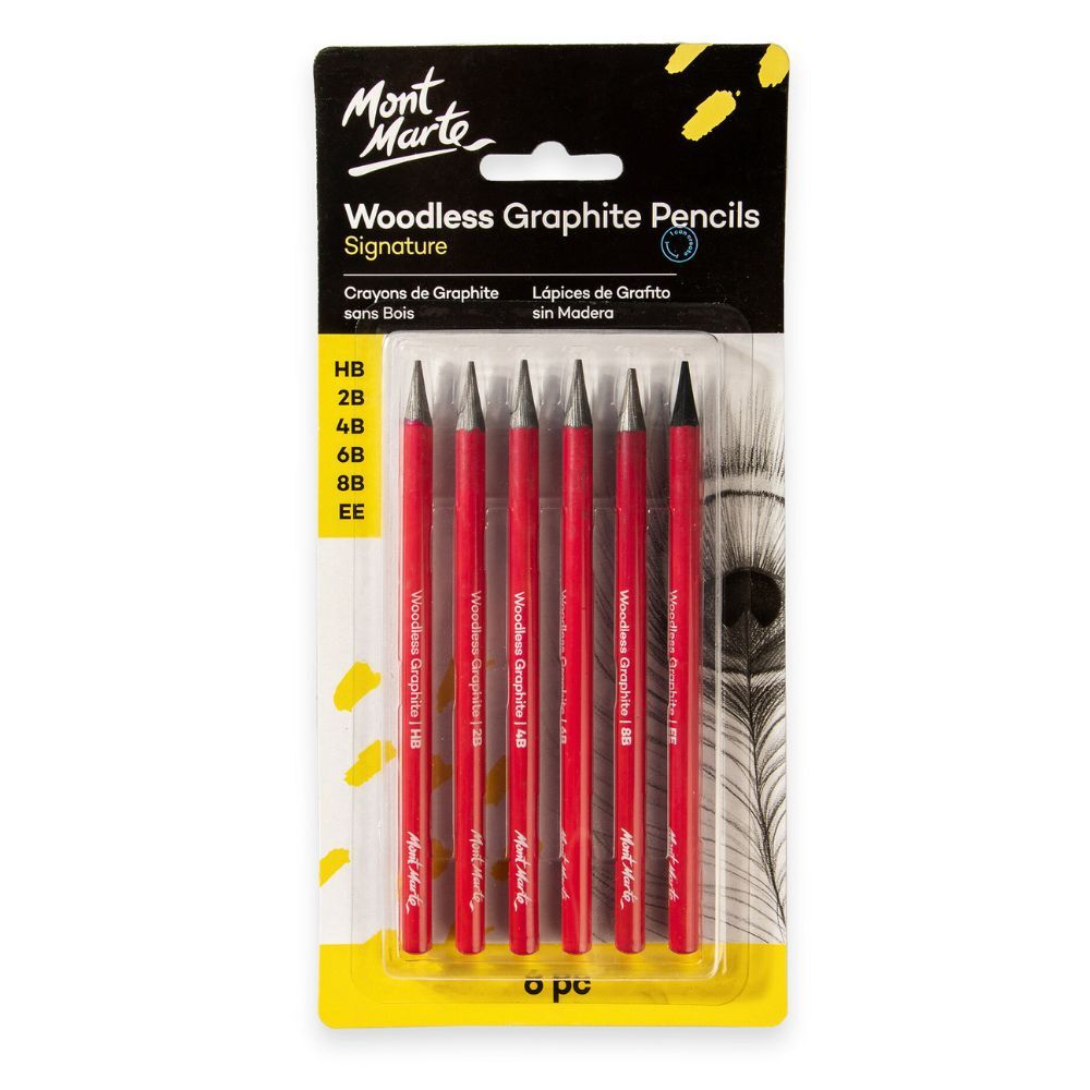 Mont Marte Graphite Pencils Woodless 6pc
