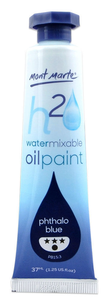 Mont Marte H2O Water Mixable Oil Paint 37ml - Phthalo Blue
