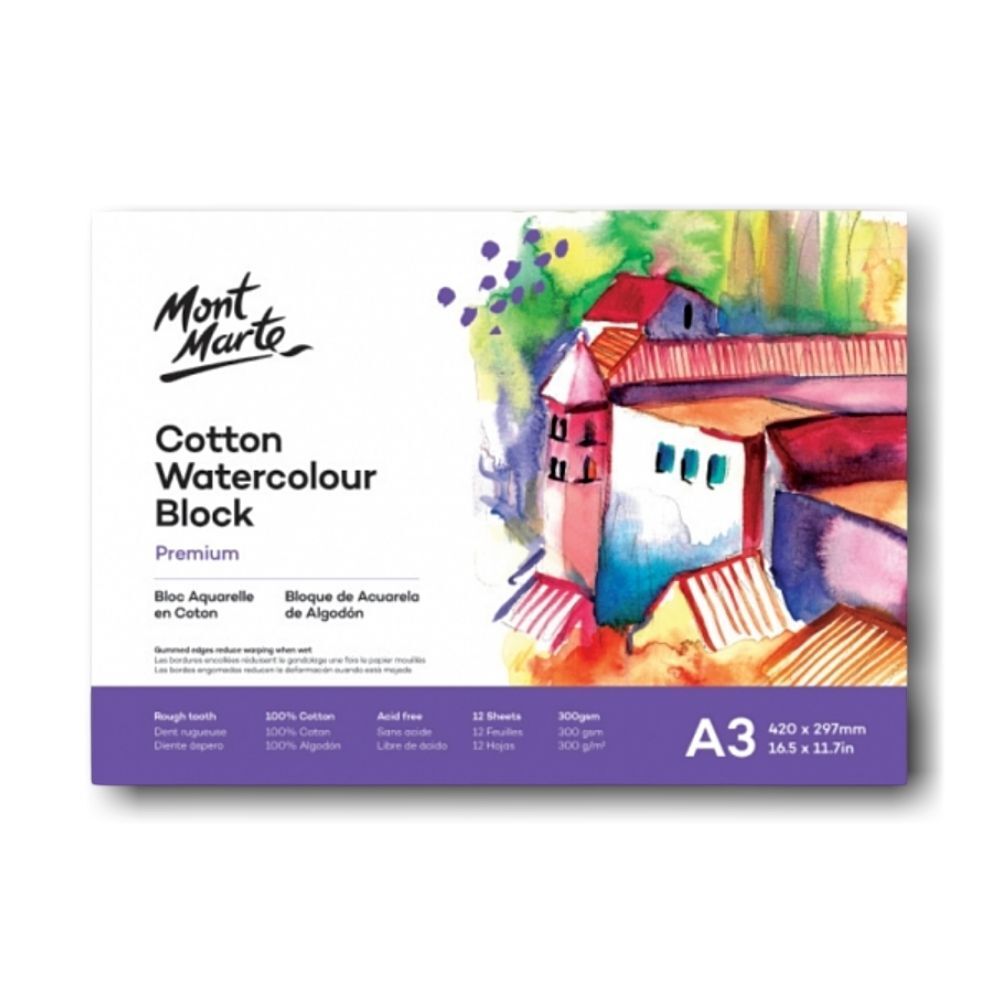 Premium 100% Cotton Watercolor Paper 300gsm 10 X 15 Cold Press Watercolor  Paper Packs of 10 Sheets 