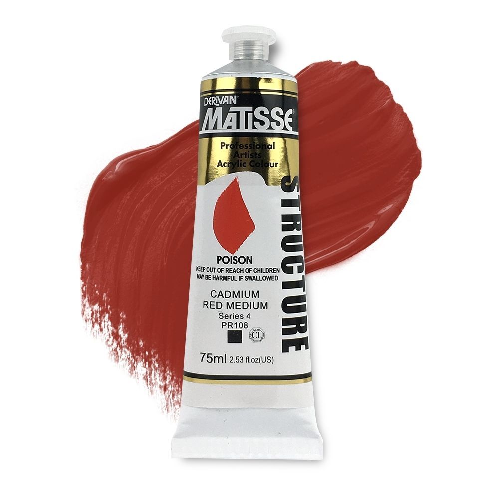 Derivan : Matisse Structure : Acrylic Paint : 75ml : Cadmium Yellow Medium  - Matisse Structure - Matisse - Brands