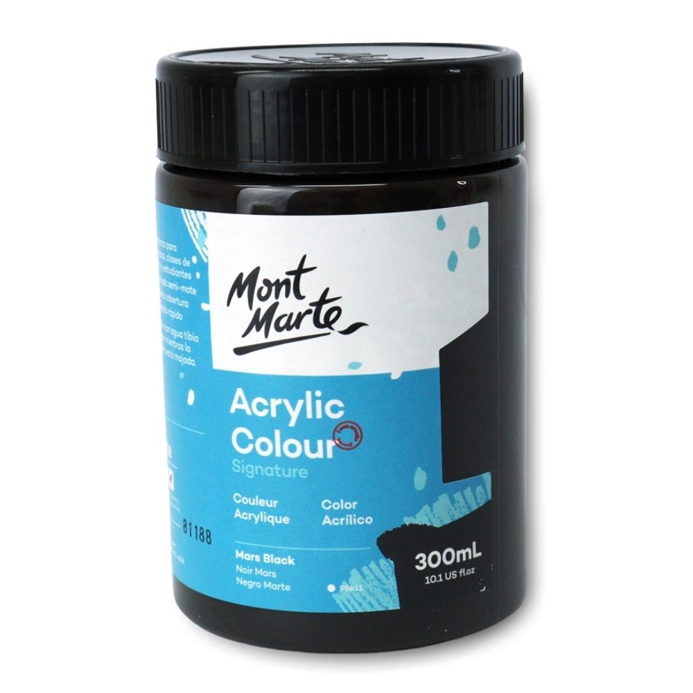 Black Acrylic Paint Premium Colors Paint Acrylic | Art Paints for Canvas and Outdoor Painting 8oz 236ml Bottle Mars Black