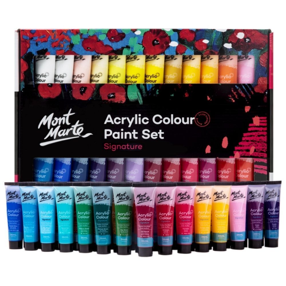 Mont Marte Signature Paint Set - Acrylic Paint 48pc x 36ml Tubes