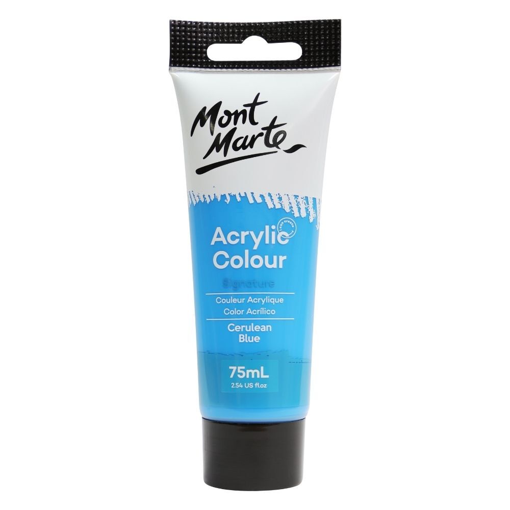 Mont Marte Signature Acrylic Paint 75ml Tube - Cerulean Blue