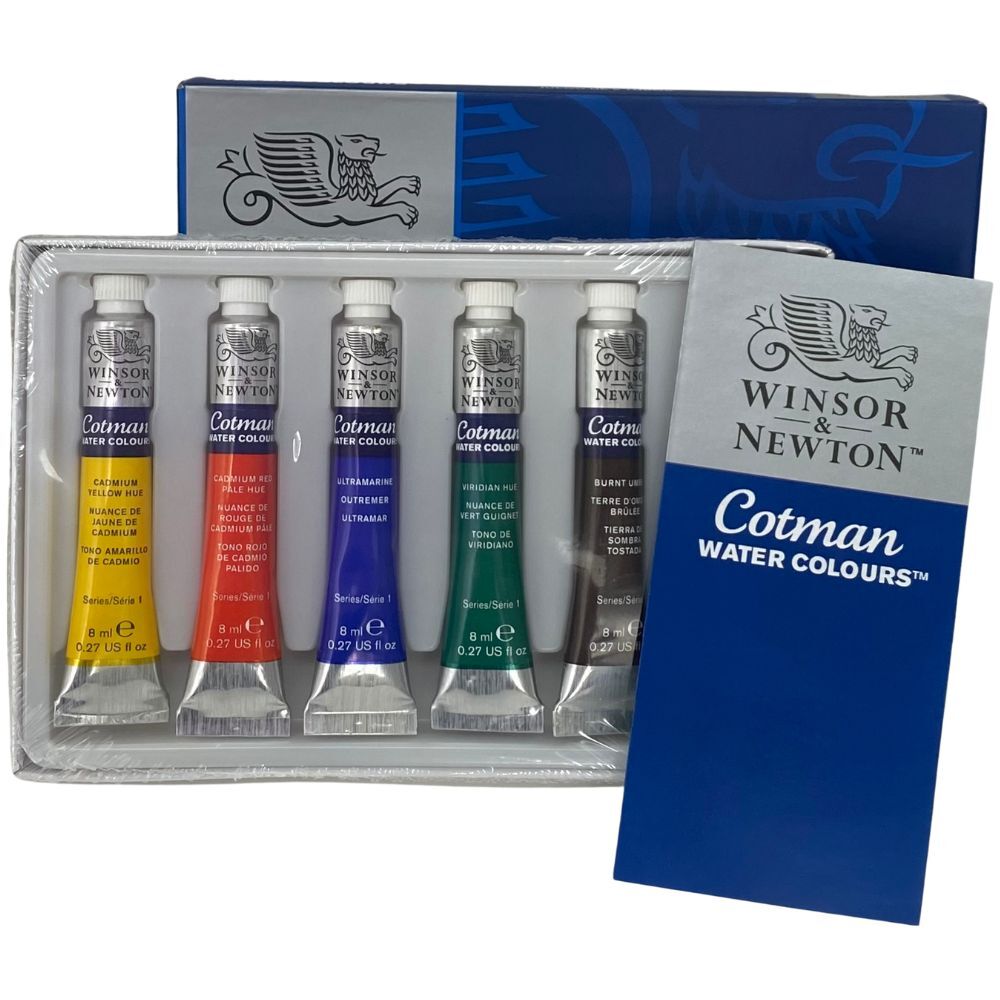 Winsor & Newton Cotman Watercolors - Assorted Colors, Tube Palette Set of  10, 8 ml tubes 