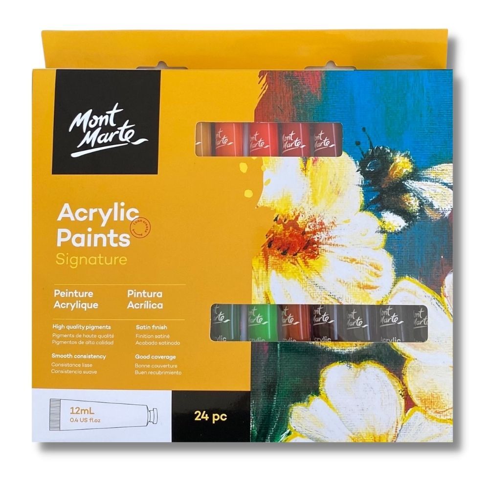 Mont Marte Signature Acrylic Colour Paint Set 24 x 75ml