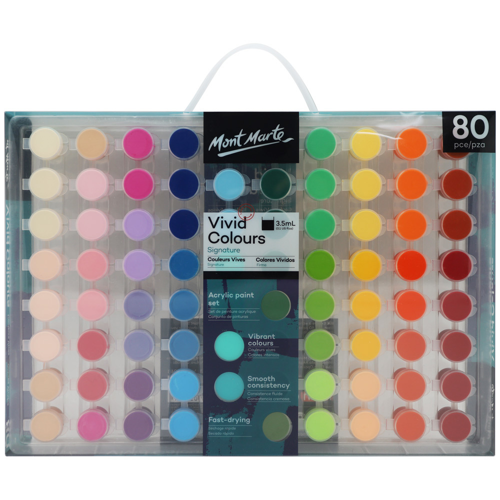 Mont Marte Signature Metallic Watercolor Set 37 Piece Pearl Paint 36 Vibrant Colors 1 Paint Brush